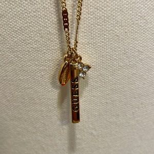 GUESS gold/rose gold 3-charm necklace!!